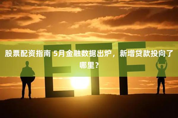 股票配资指南 5月金融数据出炉，新增贷款投向了哪里？